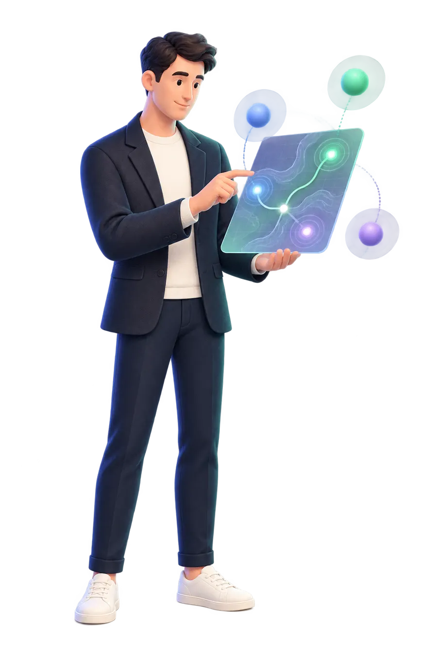 KI-Illustration: Berater bei einer KI-Potenzialanalyse (KI-generiert)